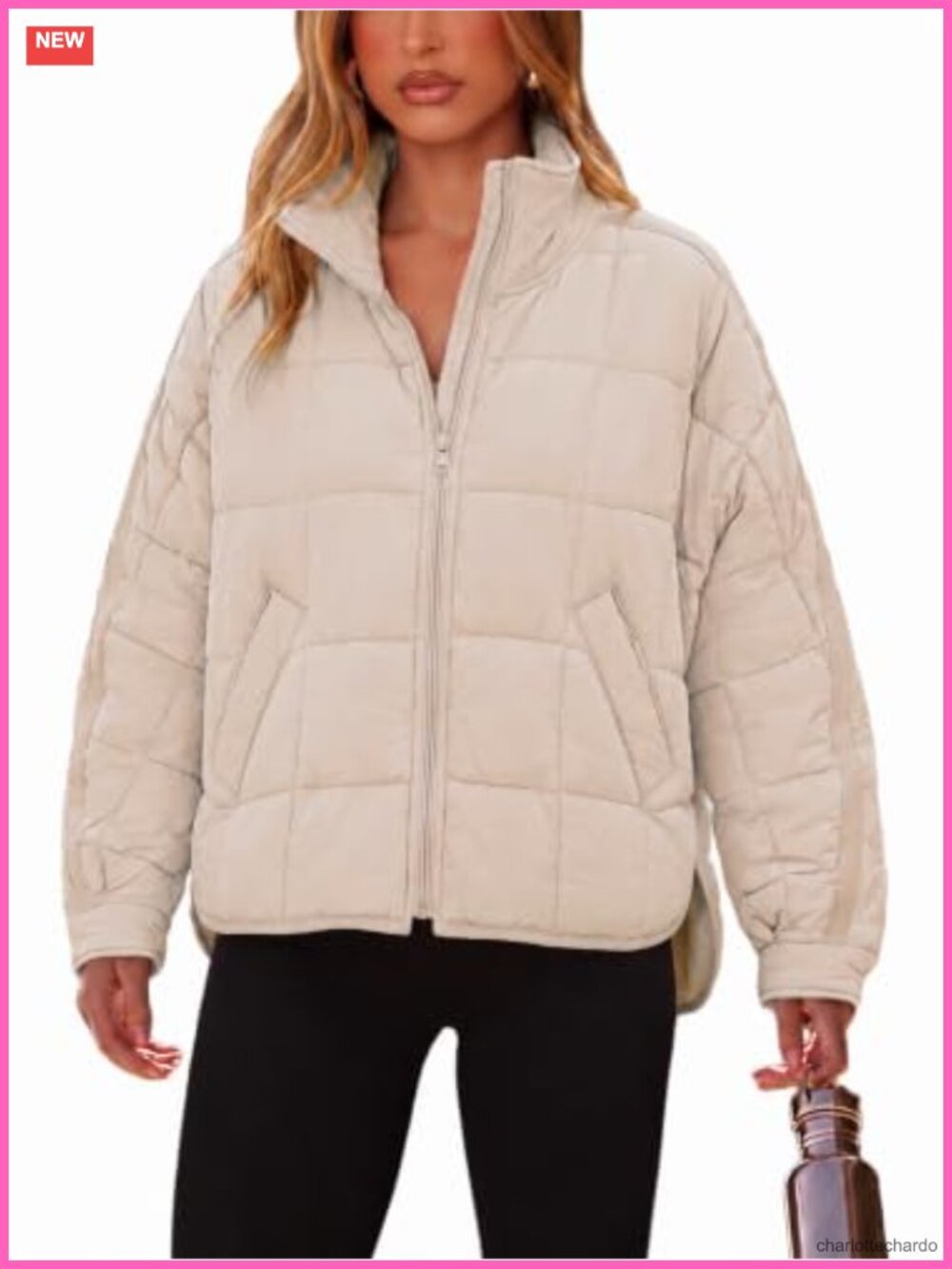 Lightweight Quilted Puffer Jacket Casual Loose Fit Padded Coat